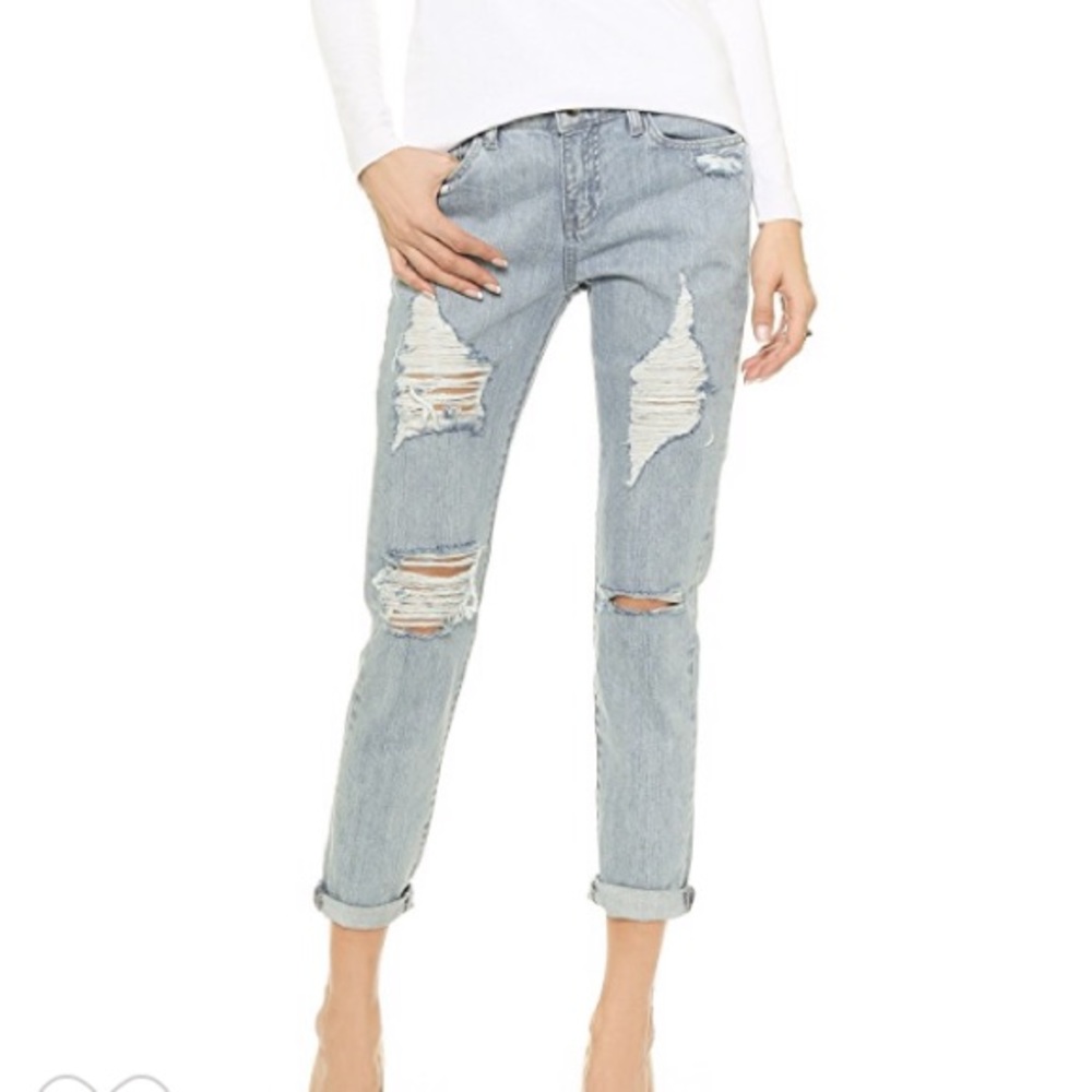 DL1961 NOLITA Slouchy Jeans - SLIM DISTRESSED LIGHT WASH JEANS 26 NEW